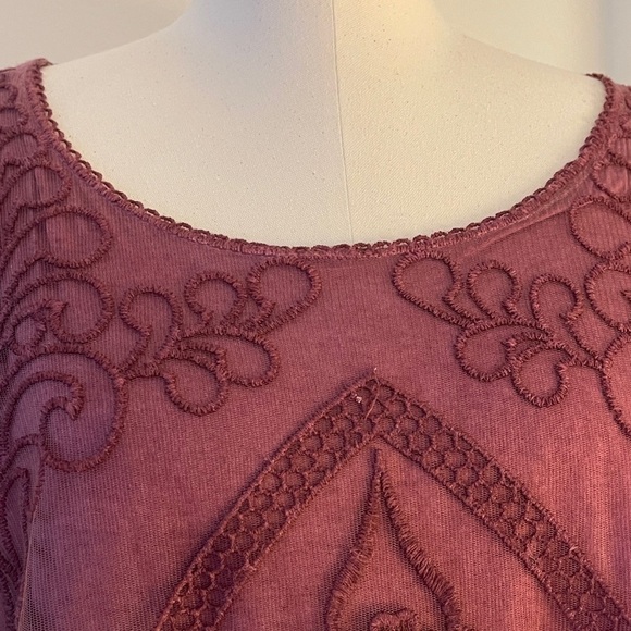 M Brand Elegant Sheer Purple Women's Top | Size L - Picture 2 of 7